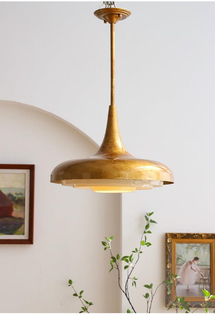 Metavaya Pendant light Dia 45cm x H 40cm / ∅ 17.7″ x H 15.7″ / Bronze+Beige Calyx Pendant light 6938617787912 M2023092802-1