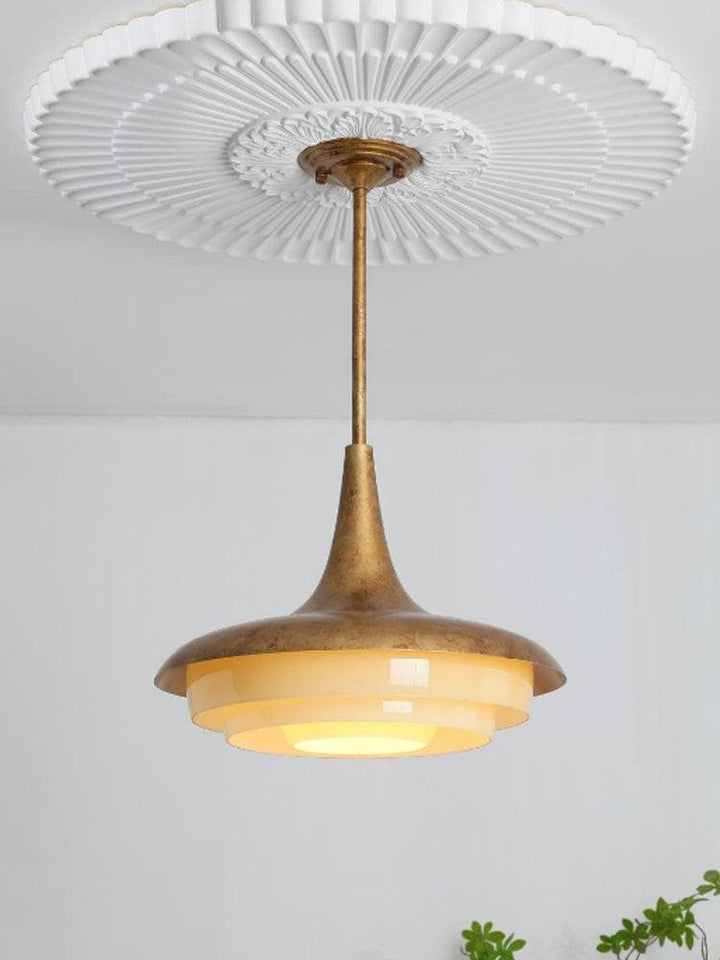 Metavaya Pendant light Dia 45cm x H 40cm / ∅ 17.7″ x H 15.7″ / Bronze+Beige Calyx Pendant light 6938617787912 M2023092802-1