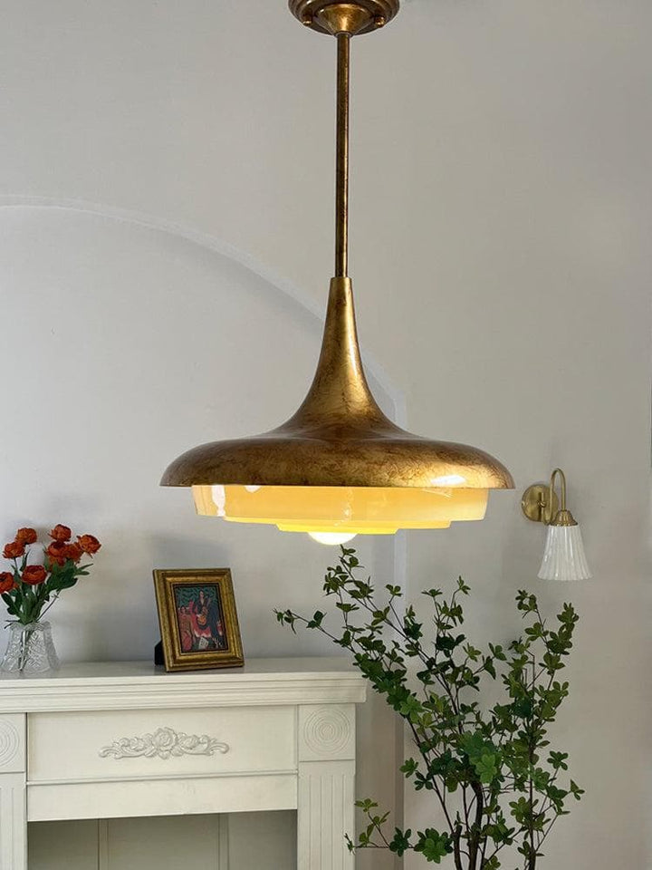 Metavaya Pendant light Dia 45cm x H 40cm / ∅ 17.7″ x H 15.7″ / Bronze+Beige Calyx Pendant light 6938617787912 M2023092802-1