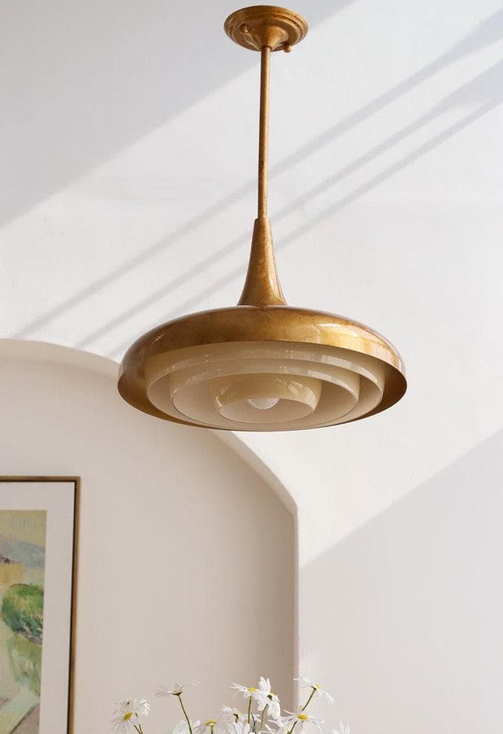 Metavaya Pendant light Dia 45cm x H 40cm / ∅ 17.7″ x H 15.7″ / Bronze+Beige Calyx Pendant light 6938617787912 M2023092802-1