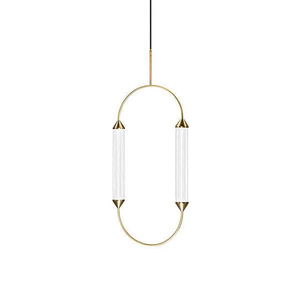 Metavaya Pendant lamp Vertical Dia 24cm x H 40cm / ∅ 9.5″ x H 15.7″ / Gold / Warm White Capsule Pendant Lamp 662668841687 M2023122102-1 Capsule Chandelier | Special Sale