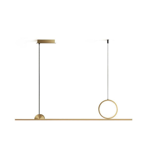 Pinlighting Pendant Lamp L 100cm x H 22.5cm / L 39.4″ x H 8.9″ / Brass / Three-Color Changing Light Circle Linear Pendant Lamp 6938617802936 M2023102205-1