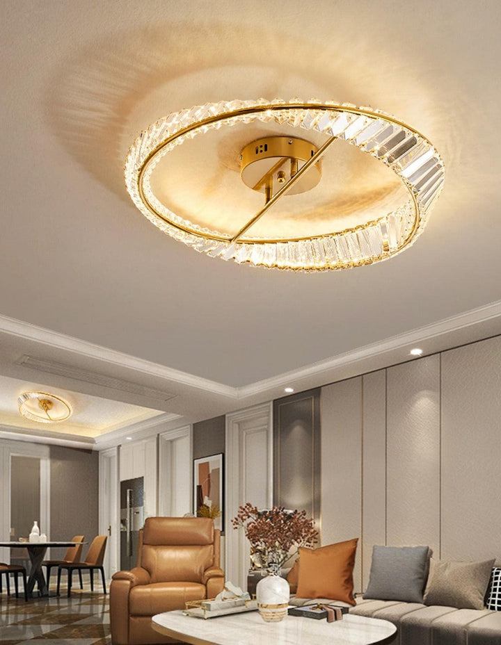 Metavaya Ceiling Lamp Crystal Rings Ceiling Lamp