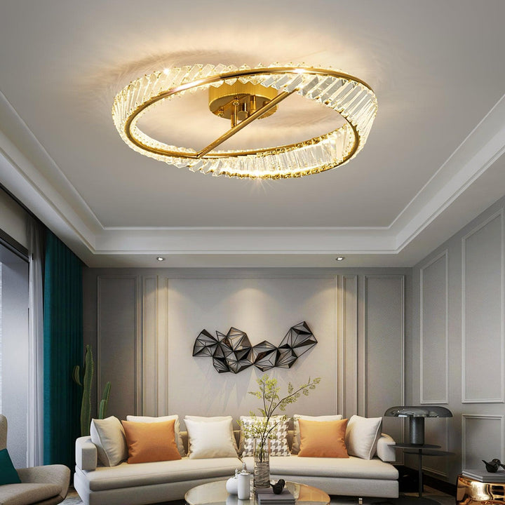 Metavaya Ceiling Lamp Crystal Rings Ceiling Lamp