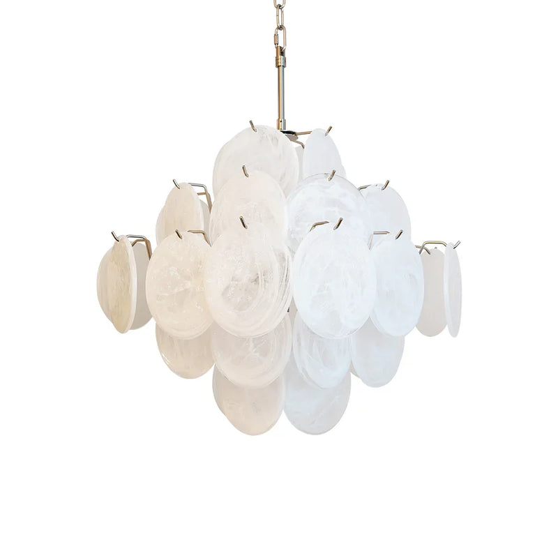 Elegant Vintage White Disks Chandelier | Metavaya
