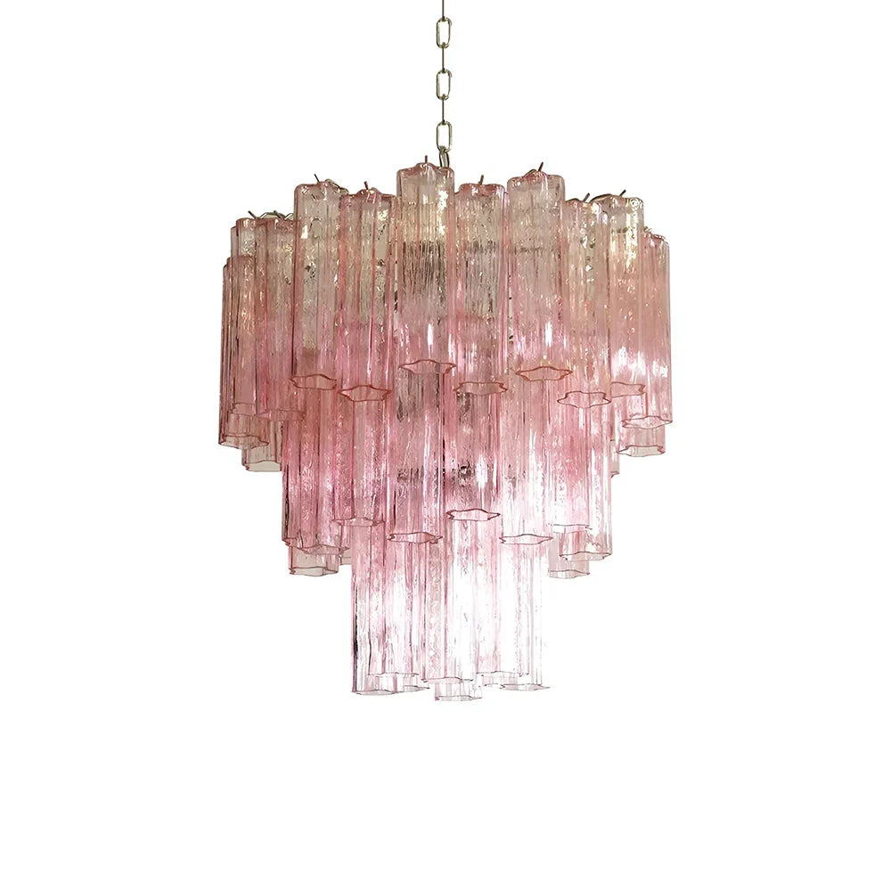 Elegant Pink Tube Chandelier | Metavaya