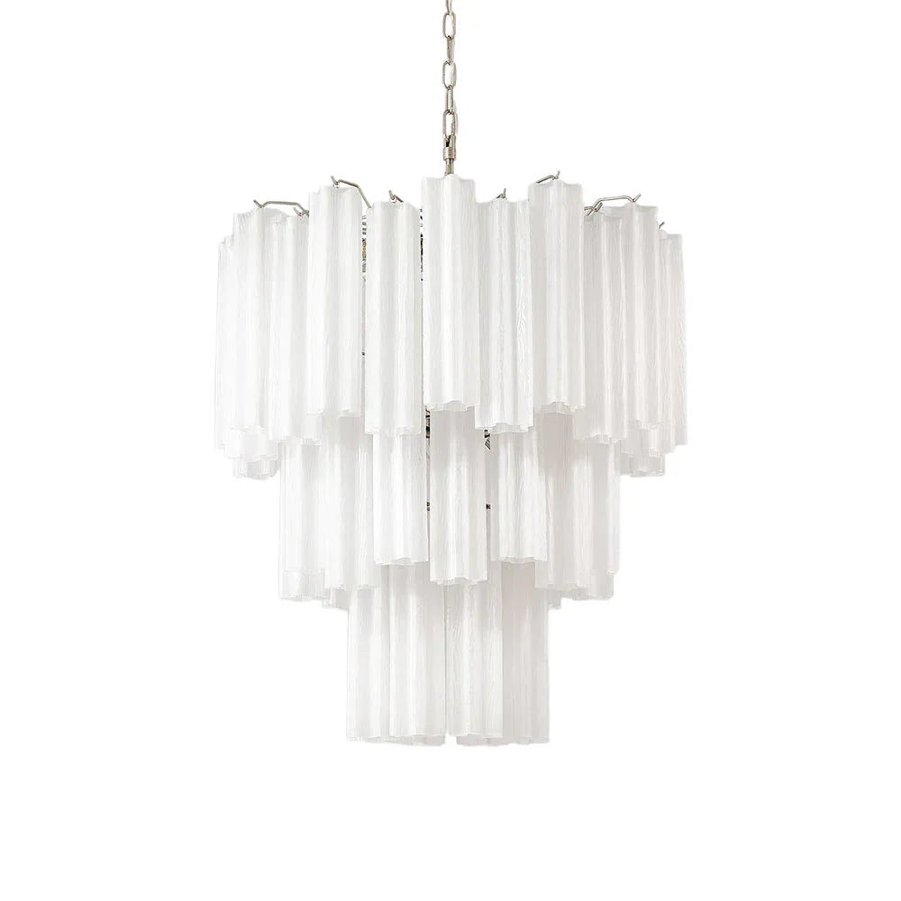 Elegant White Glass Tube Chandelier | Metavaya