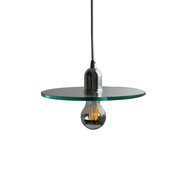 Metavaya Pendant lamp Dia 23cm x H 15cm / ∅ 9.1″ x H 5.9″ / Chrome Flat Glass Pendant Lamp 6938617817503 M2023113005-1