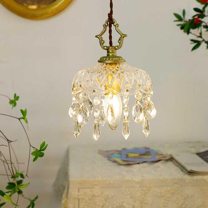 Metavaya Pendant light Dia 15cm x H 24cm / Gold French Style Pendant Light 129601752634 M2023042502-1