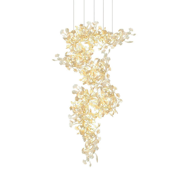 Metavaya Chandelier Dia 80cm x H 150cm / ∅ 31.4″ x H 59″ / White Gingko Chandelier F 6938617788049 M2023100301-1