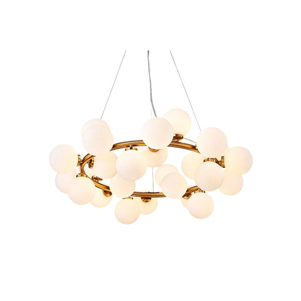 Metavaya Chandelier 25 heads ∅ 73 cm x H 150 cm / ∅ 28.7″ x H 47.2″ / Golden Glass Globe Chandelier 662668828701 M2023121605-1 Glass Ball Chandelier | Discount Sale