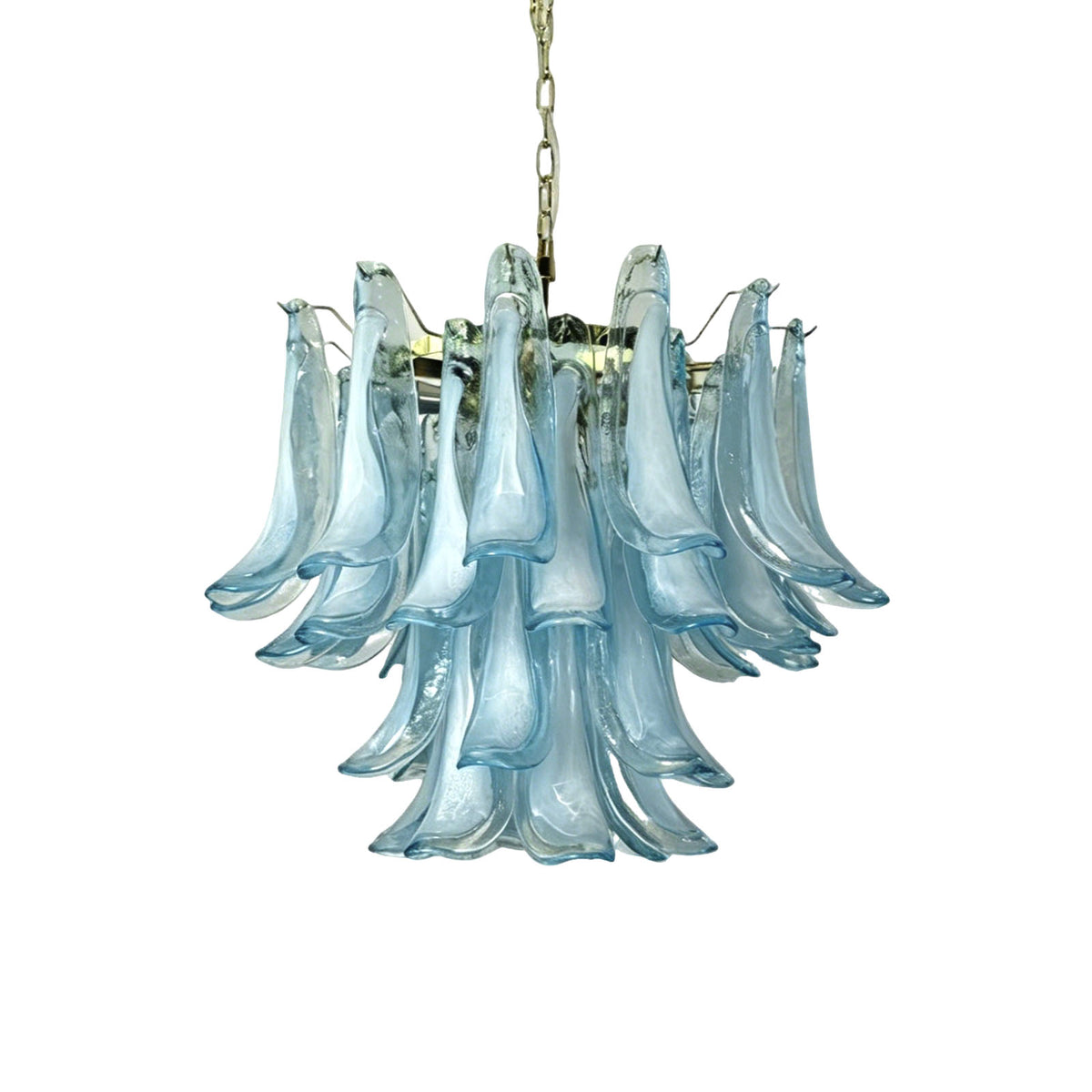 Blue Glass Murano Petals Gorgeous Chandelier | Metavaya