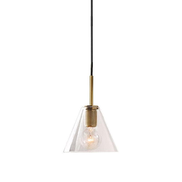 Metavaya Pendant lamp Funnel: Dia 17cm x H 19cm / Brass Glass Shaded Pendant Light 822706697847 M2022081501-4