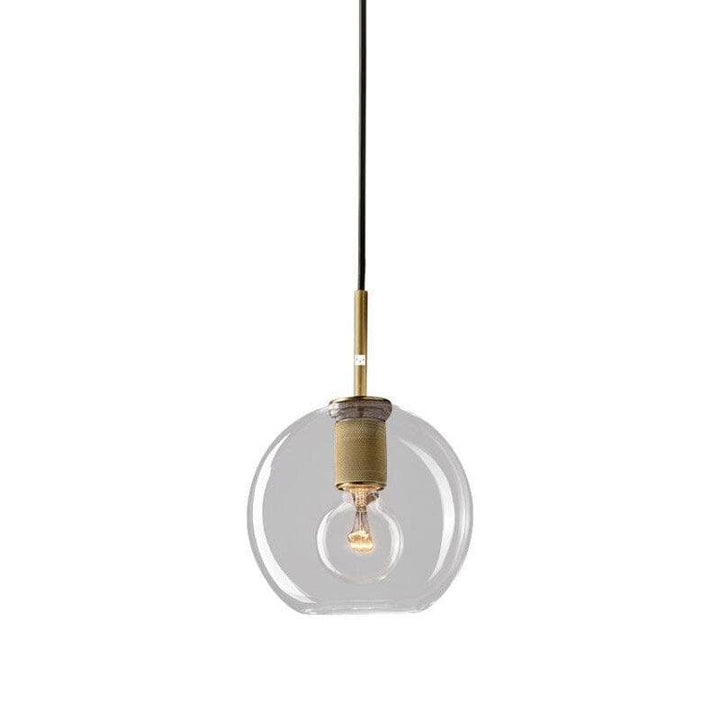 Metavaya Pendant lamp Globe: Dia 18cm x H 20cm / Brass Glass Shaded Pendant Light 822706697847 M2022081501-1