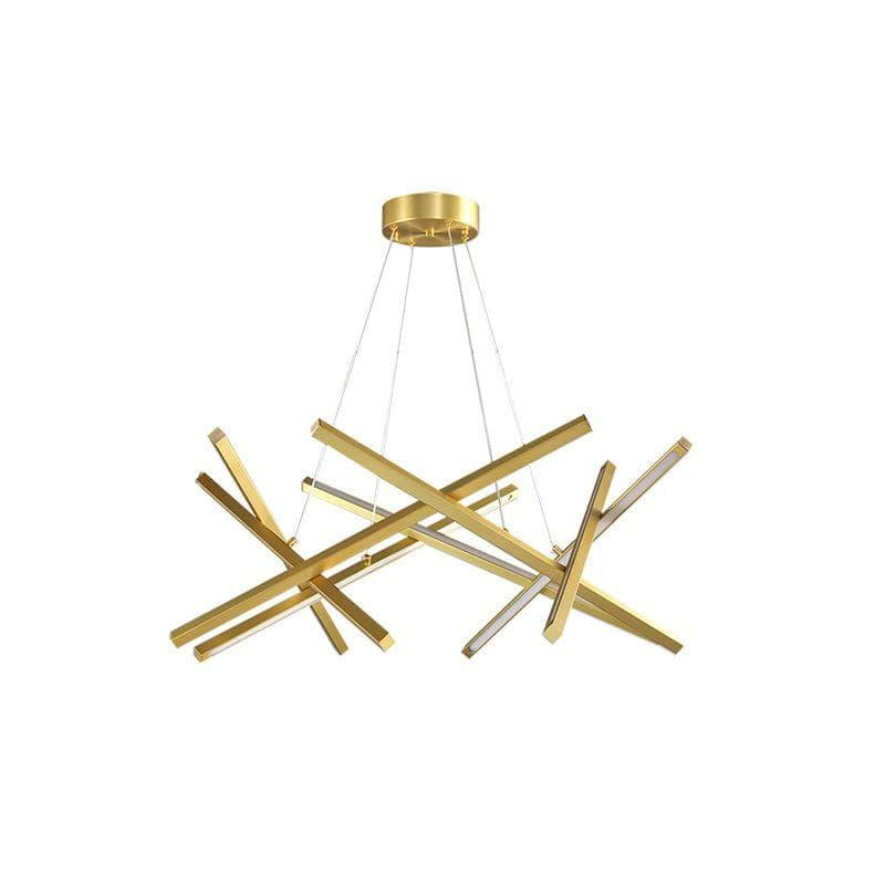 Metavaya Chandelier Dia 65cm x H 35cm / ∅ 25.6″ x H 13.8″ / Gold / Warm Light Gold Color Chandelier 6938617803087 M2023102304-2
