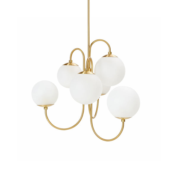 Metavaya Chandelier Dia 79cm x H 63cm / Golden Gooseneck Chandelier 653733214536 202112109-1 Shop Gooseneck Chandelier Online