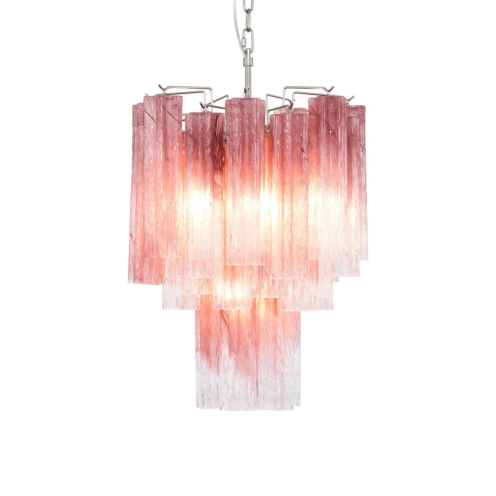 Gradient Red Glass Tube Chandelier | Metavaya
