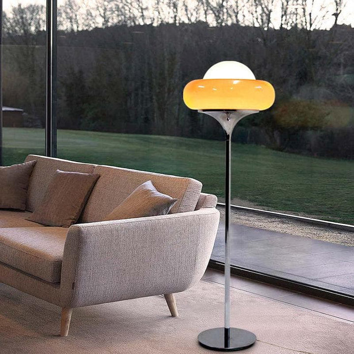 Metavaya Floor lamp Dia 28 cm x H 155 cm / ∅ 11″ x H 61″ / Brown + Chorme / US plug Guzzini Floor Lamp 662668903422 M2024010704-1 Guzzini Floor Lamp | Discount Sale