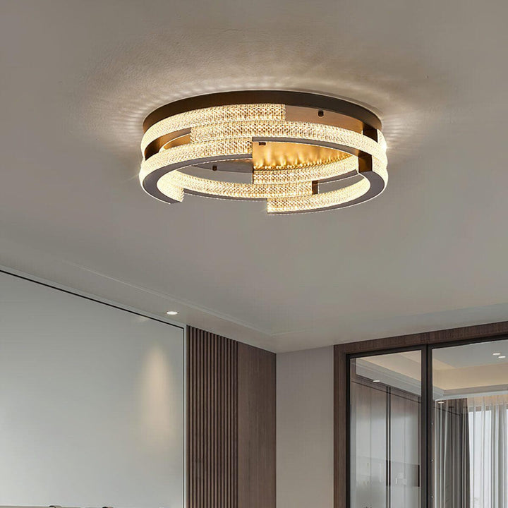 Metavaya Ceiling Light Dia 40cm x H 15cm / ∅ 15.7″ x H 5.9″ / Black / Warm White Half Dome Ceiling Light 6938617815462 M2023111704-1