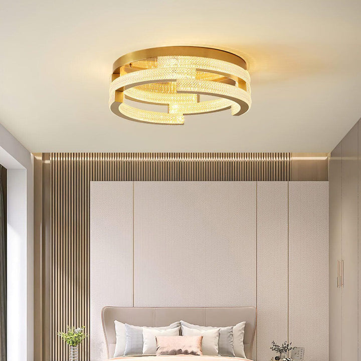 Metavaya Ceiling Light Dia 40cm x H 15cm / ∅ 15.7″ x H 5.9″ / Gold / Warm White Half Dome Ceiling Light 6938617815479 M2023111704-2