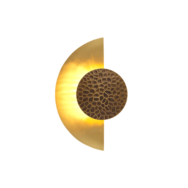 Metavaya Wall lamp Dia 26 cm x H 40 cm / ∅ 10.2″ x H 15.7″ / Gold / Warm Light Helix Sconce Crescent 6938617819712 M2023121101-1 Crescent Spiral Wall Lamp for Sale