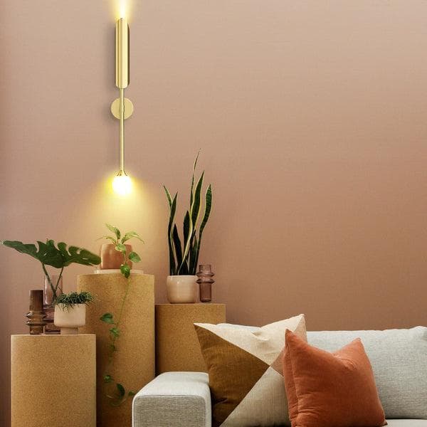 Metavaya Wall lamp long tube candle holder long tube candle holder|copper wall lamp ​