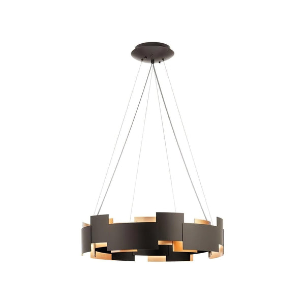 Metavaya Chandelier Dia 60cm x H 13cm / ∅ 23.6″ x H 5.1″ / Black+Gold Kichler Oval Chandelier 6938617803612 M2023102504-1