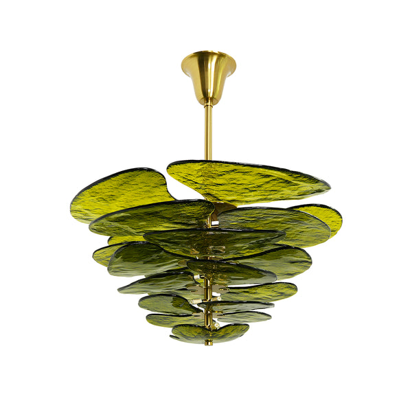 Leaf Lilypad Glass Chandelier