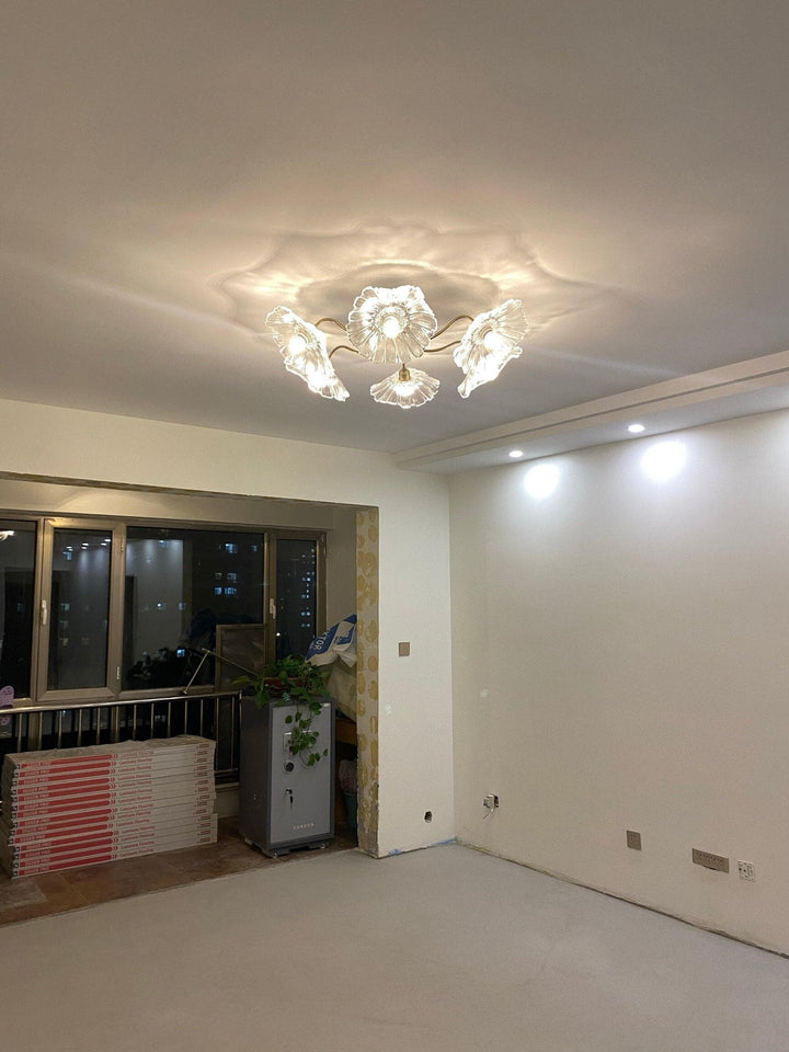 Metavaya Ceiling Lamp Lotus Leaf Glass Ceiling Lamp Lotus Leaf Glass Ceiling Lamp Sale