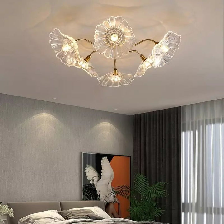 Metavaya Ceiling Lamp Lotus Leaf Glass Ceiling Lamp Lotus Leaf Glass Ceiling Lamp Sale