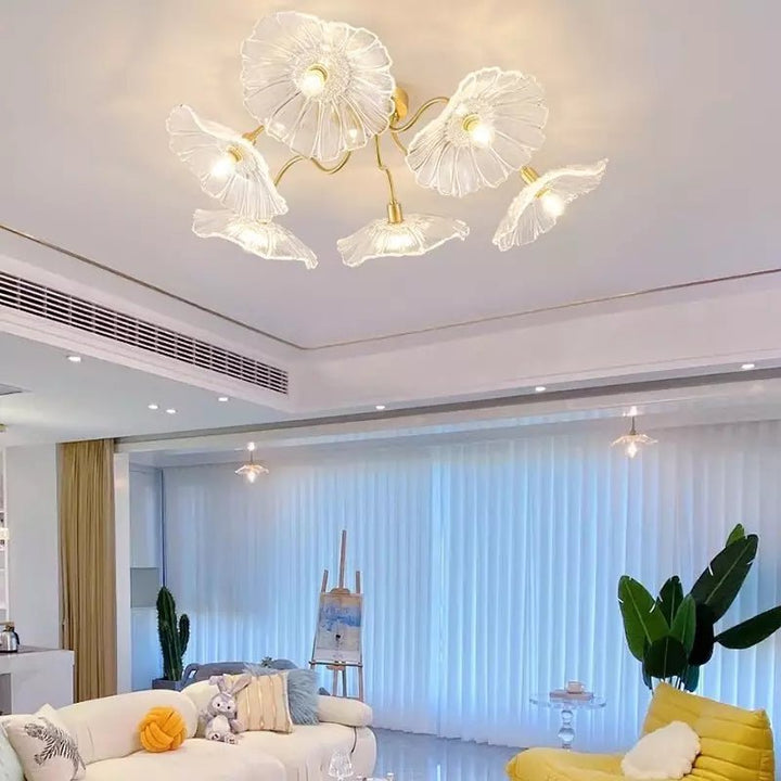 Metavaya Ceiling Lamp Lotus Leaf Glass Ceiling Lamp Lotus Leaf Glass Ceiling Lamp Sale