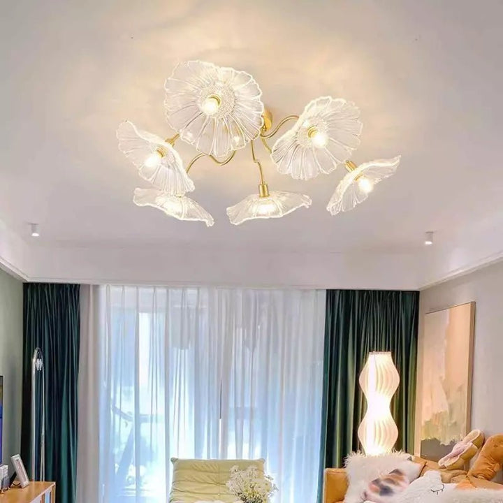 Metavaya Ceiling Lamp Lotus Leaf Glass Ceiling Lamp Lotus Leaf Glass Ceiling Lamp Sale