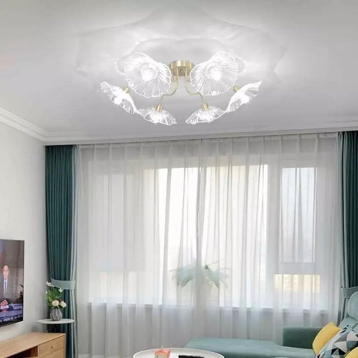 Metavaya Ceiling Lamp Lotus Leaf Glass Ceiling Lamp Lotus Leaf Glass Ceiling Lamp Sale