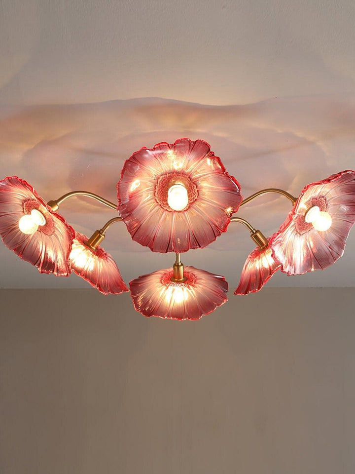 Metavaya Ceiling Lamp Lotus Leaf Glass Ceiling Lamp Lotus Leaf Glass Ceiling Lamp Sale