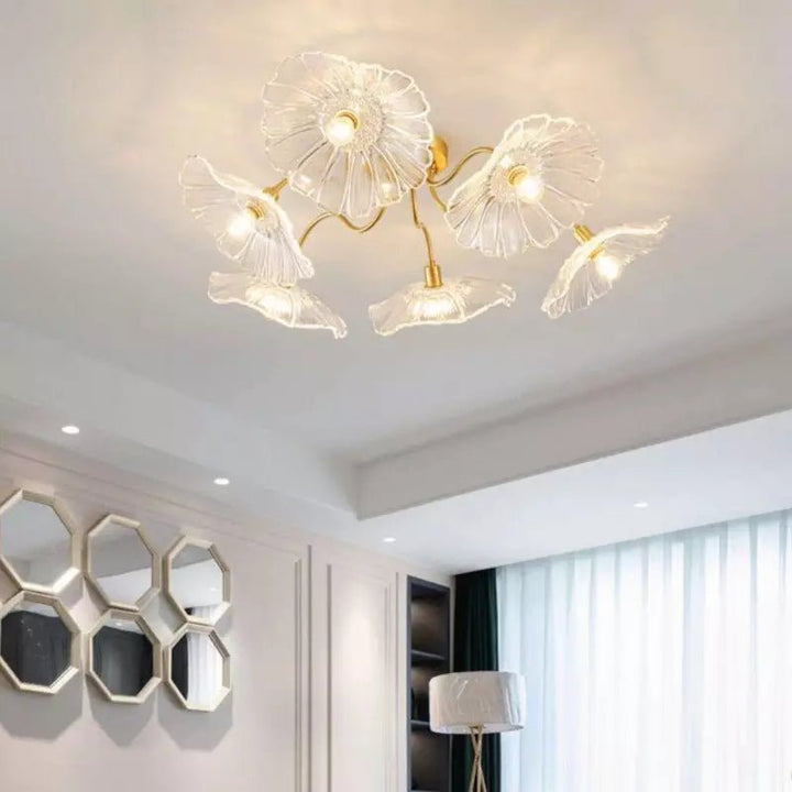 Metavaya Ceiling Lamp Lotus Leaf Glass Ceiling Lamp Lotus Leaf Glass Ceiling Lamp Sale