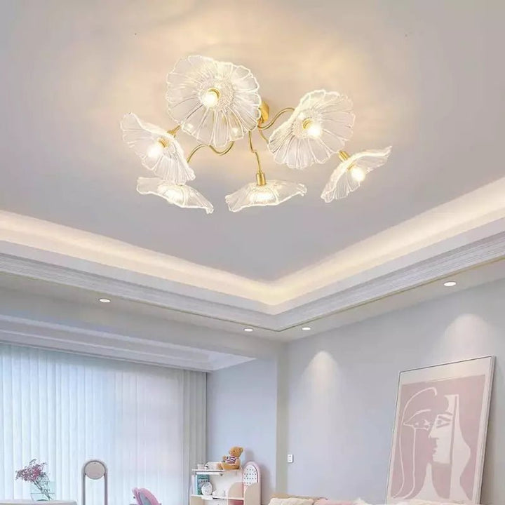 Metavaya Ceiling Lamp Lotus Leaf Glass Ceiling Lamp Lotus Leaf Glass Ceiling Lamp Sale