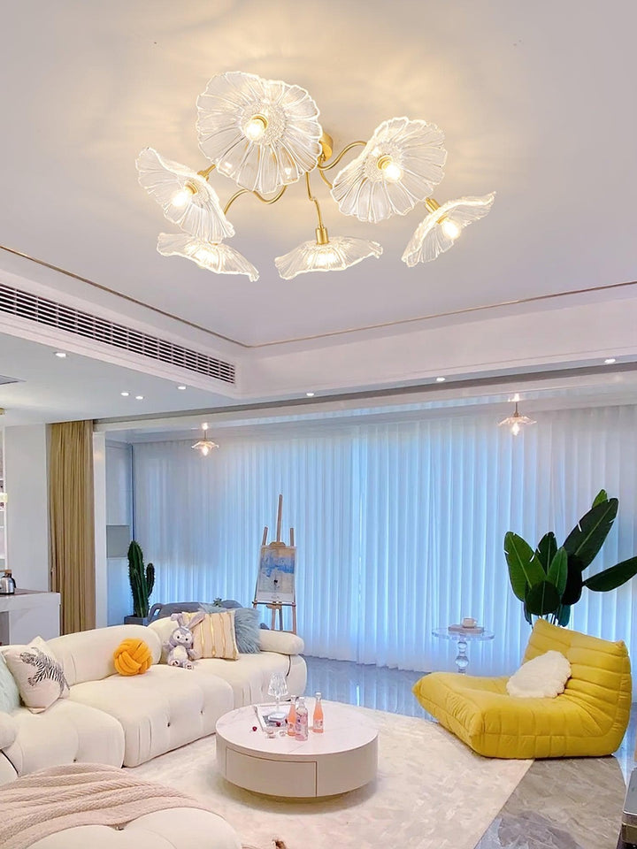 Metavaya Ceiling Lamp Lotus Leaf Glass Ceiling Lamp Lotus Leaf Glass Ceiling Lamp Sale