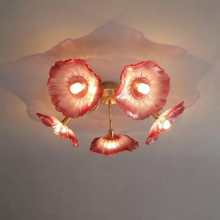 Metavaya Ceiling Lamp Lotus Leaf Glass Ceiling Lamp Lotus Leaf Glass Ceiling Lamp Sale