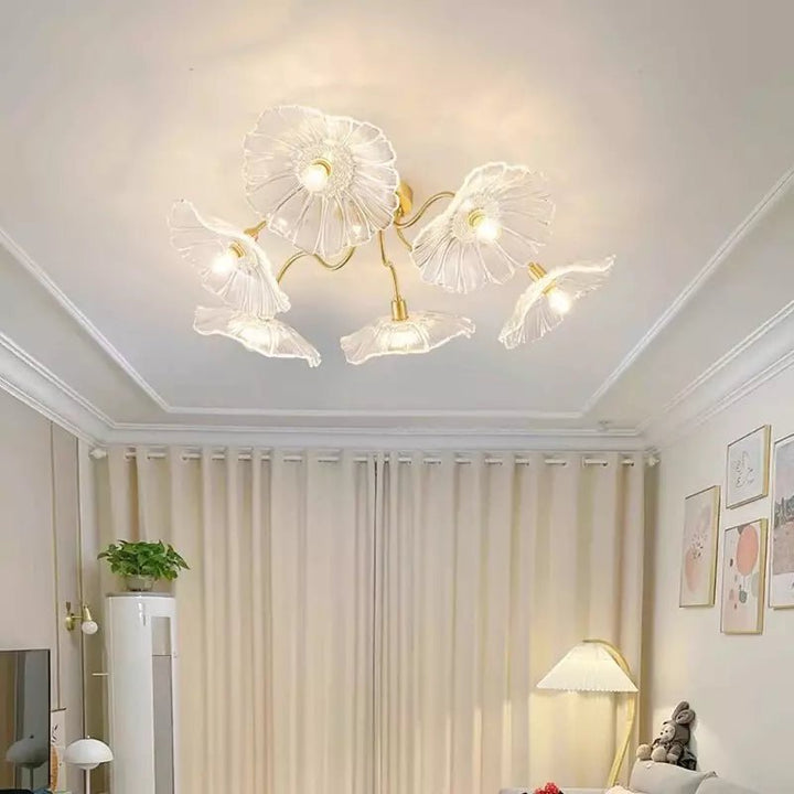 Metavaya Ceiling Lamp Lotus Leaf Glass Ceiling Lamp Lotus Leaf Glass Ceiling Lamp Sale