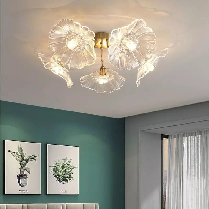 Metavaya Ceiling Lamp Lotus Leaf Glass Ceiling Lamp Lotus Leaf Glass Ceiling Lamp Sale