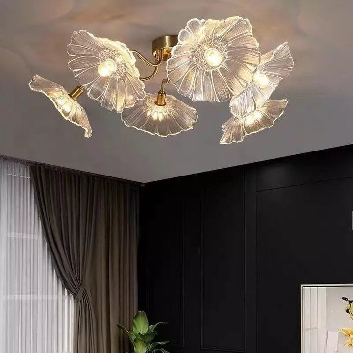 Metavaya Ceiling Lamp Lotus Leaf Glass Ceiling Lamp Lotus Leaf Glass Ceiling Lamp Sale