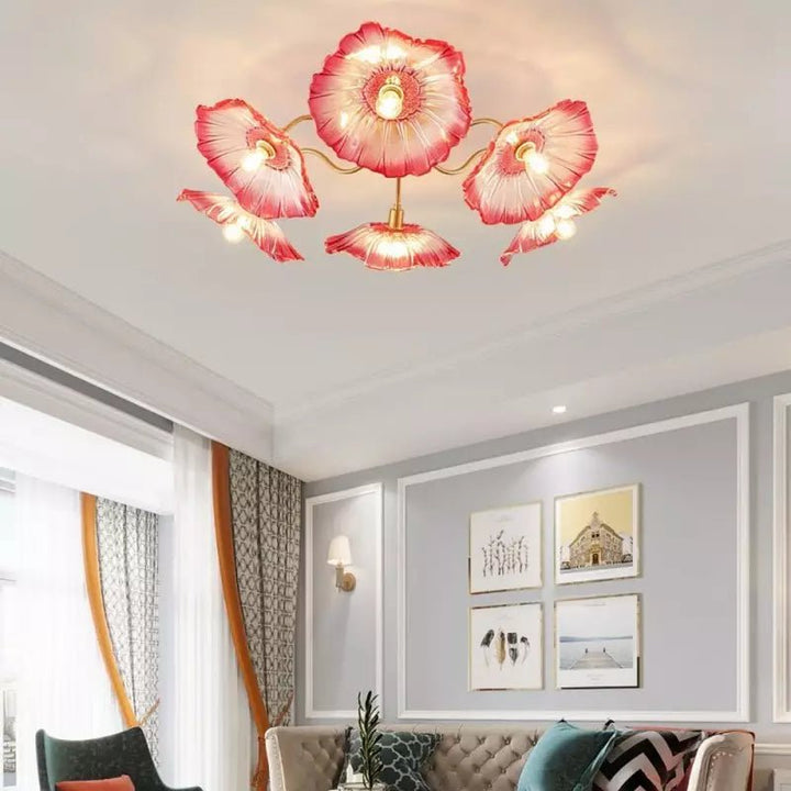 Metavaya Ceiling Lamp Lotus Leaf Glass Ceiling Lamp Lotus Leaf Glass Ceiling Lamp Sale