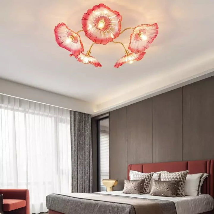 Metavaya Ceiling Lamp Lotus Leaf Glass Ceiling Lamp Lotus Leaf Glass Ceiling Lamp Sale