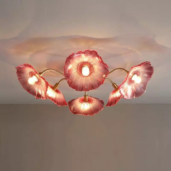 Metavaya Ceiling Lamp Lotus Leaf Glass Ceiling Lamp Lotus Leaf Glass Ceiling Lamp Sale