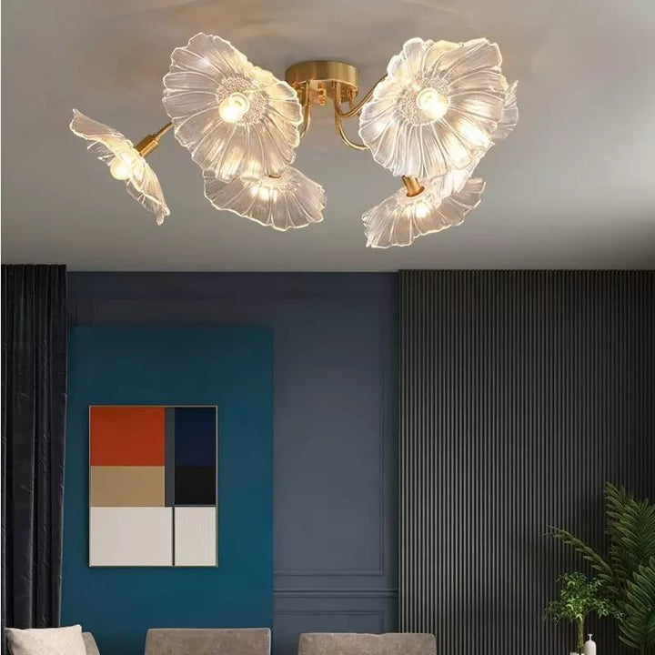 Metavaya Ceiling Lamp Lotus Leaf Glass Ceiling Lamp Lotus Leaf Glass Ceiling Lamp Sale