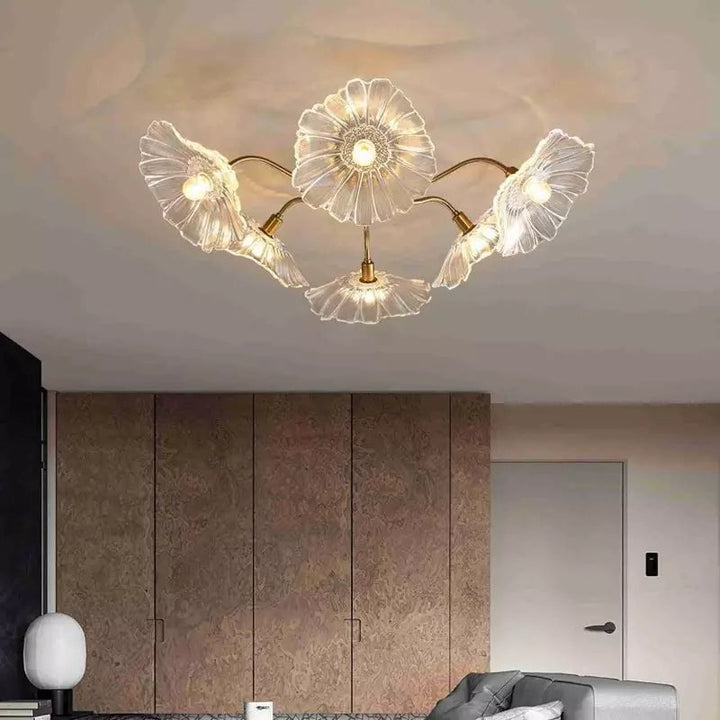 Metavaya Ceiling Lamp Lotus Leaf Glass Ceiling Lamp Lotus Leaf Glass Ceiling Lamp Sale