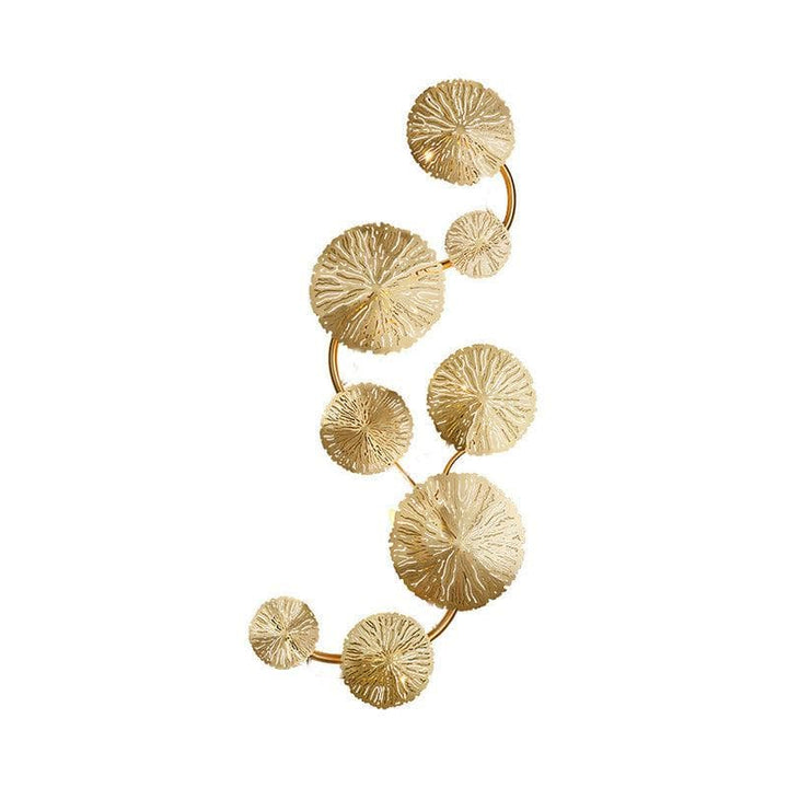 Metavaya Wall lamp Model F W 43cm x H 108cm / W 16.9″ x H 42.5″ / Gilded Lotus Leaf Wall Sconce 6938617820176 M2023121202-6 Lotus Leaf Wall Lamp | Discount Sale