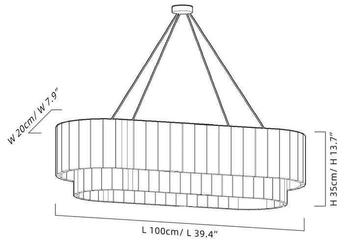 Metavaya Chandelier Marble Linear Chandelier