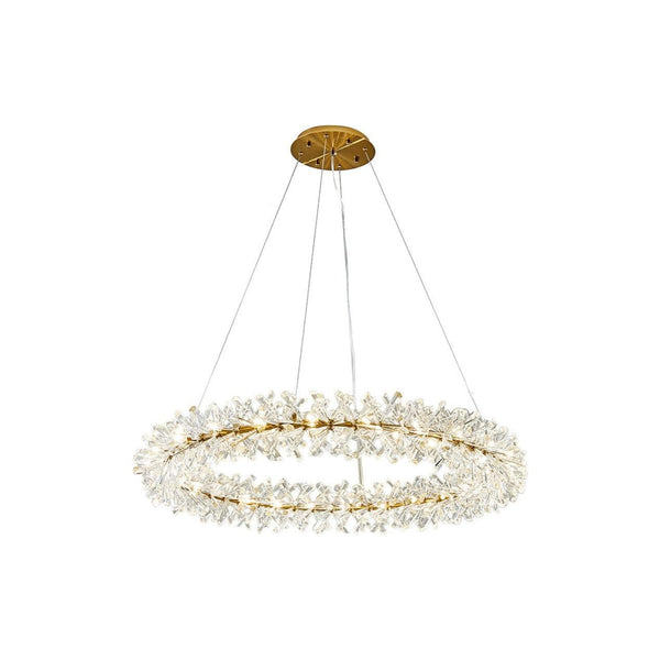 Metavaya Chandelier single layer Dia 40cm x H 18cm / ∅ 15.7″ x H 7″ / Gold Mira Crystal Ring Chandelier 6938617802295 M2023101905-1