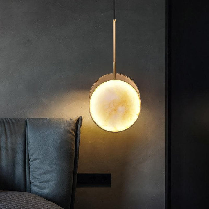 Metavaya Pendant light Dia 22cm x H 50cm / ∅ 8.7″ x H 19.7 / brass Moonshade Pendant Light 6938617818104 M2023120405-1 Marble Moonshadow Pendant Light  sale